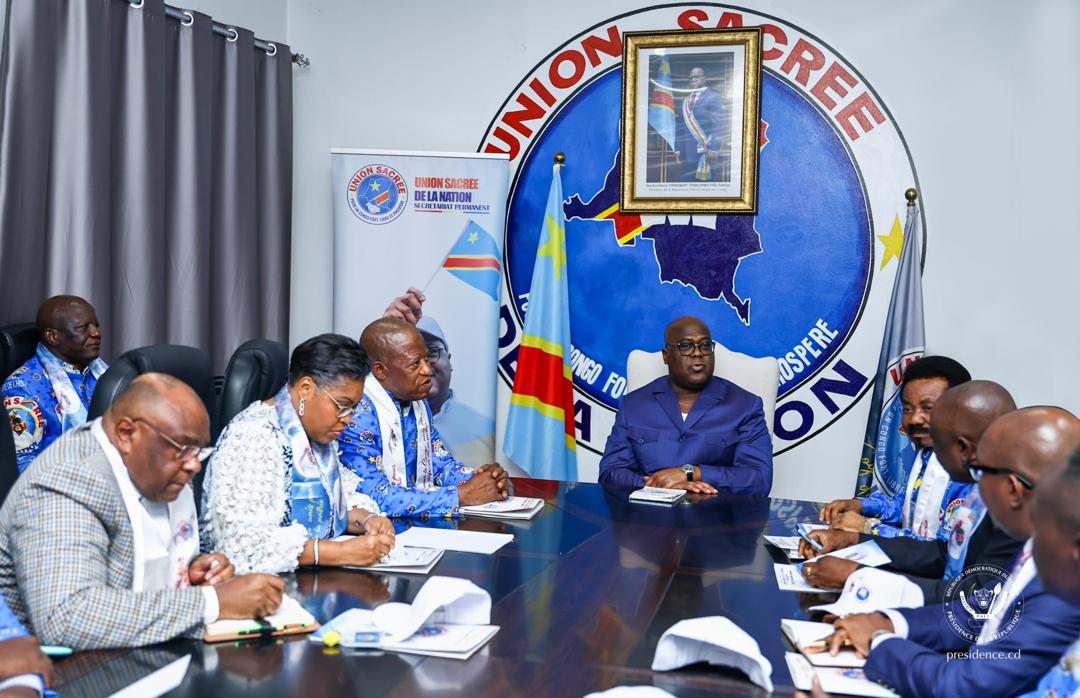Face aux cadres de l’Union Sacrée, Le Président Félix Tshisekedi lance un appel à la cohésion et à l’unite nationale